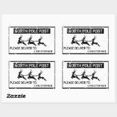 Sticker Rectangulaire Pôle Nord De Père Noël timbre postal (Feuille)
