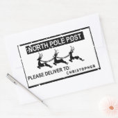 Sticker Rectangulaire Pôle Nord De Père Noël timbre postal (Enveloppe)