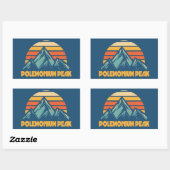 Sticker Rectangulaire Polemonium Peak California Retro Turquoise (Feuille)