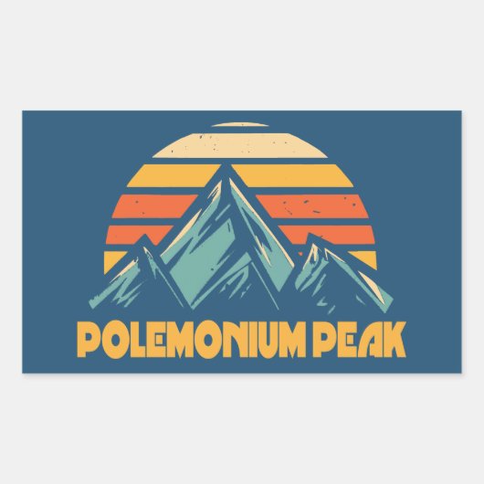 Sticker Rectangulaire Polemonium Peak California Retro Turquoise (Devant)