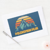 Sticker Rectangulaire Polemonium Peak California Retro Turquoise (Enveloppe)