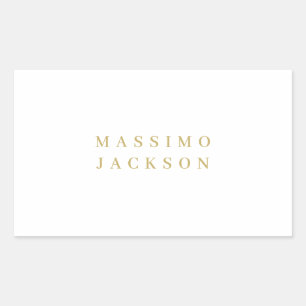 Sticker Rectangulaire Police Serif Minimaliste de Couleur Or