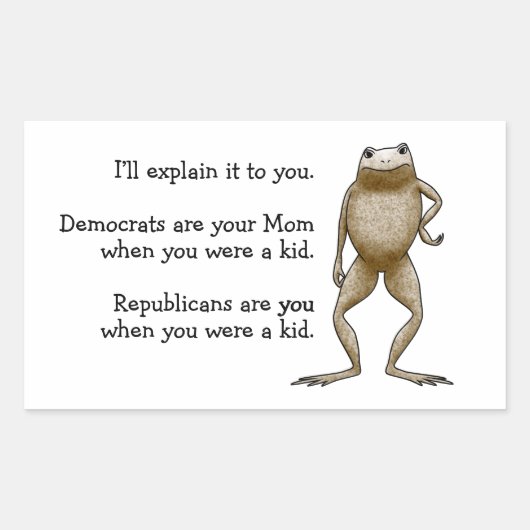Sticker Rectangulaire Politique En Termes Simple (Devant)