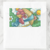 Sticker Rectangulaire POLKA DOT HAUT, BÂTIMENTS EN POULET Rectangle, Feu (Sac)