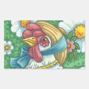 Sticker Rectangulaire POLKA DOT HAUT, BÂTIMENTS EN POULET Rectangle, Feu