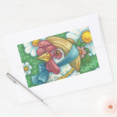 Sticker Rectangulaire POLKA DOT HAUT, BÂTIMENTS EN POULET Rectangle, Feu (Enveloppe)