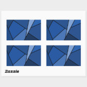Sticker Rectangulaire Polygones bleus Abstraits (Feuille)