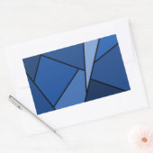 Sticker Rectangulaire Polygones bleus Abstraits (Enveloppe)