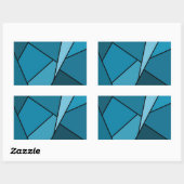 Sticker Rectangulaire Polygones Turquoises Abstraits (Feuille)