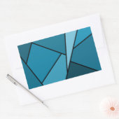 Sticker Rectangulaire Polygones Turquoises Abstraits (Enveloppe)