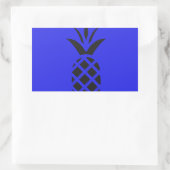 Sticker Rectangulaire Pomme à pin noir en bleu (Sac)