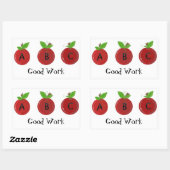 Sticker Rectangulaire Pommes rouges avec ABC (Feuille)