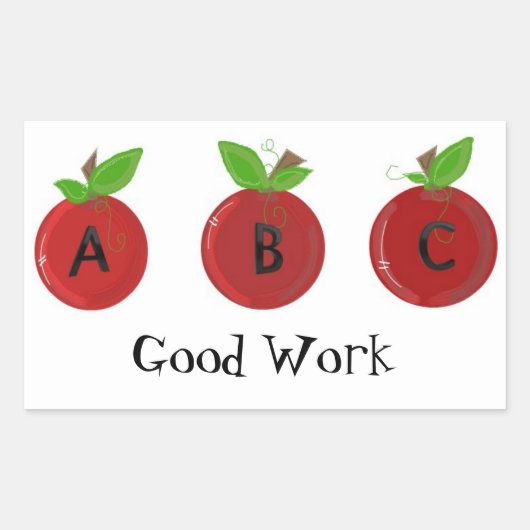 Sticker Rectangulaire Pommes rouges avec ABC (Devant)