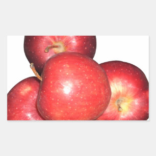 Sticker Rectangulaire Pommes rouges sucrées et crêpes - Impression de fr