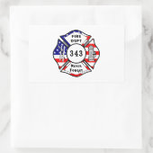 Sticker Rectangulaire Pompier 9/11 N'oubliez jamais 343 (Sac)