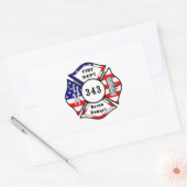 Sticker Rectangulaire Pompier 9/11 N'oubliez jamais 343 (Enveloppe)