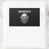 Sticker Rectangulaire Pompier AF | Masque gaz | Funny Firefighter (Sac)