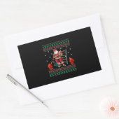 Sticker Rectangulaire Pompier Vilain Chandail de Noël Xmas Garçons Fille (Enveloppe)