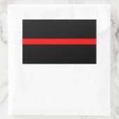Sticker Rectangulaire Pompiers Ligne Rouge Mince (Sac)