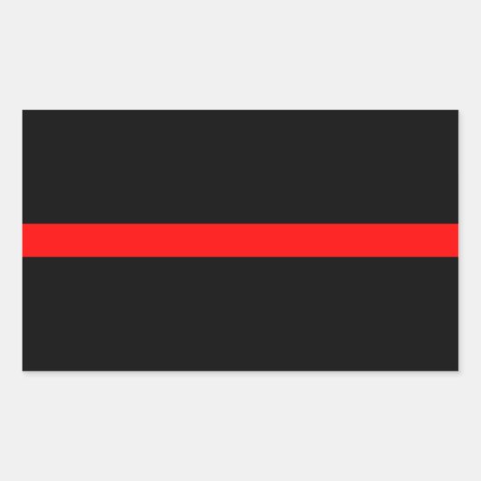Sticker Rectangulaire Pompiers Ligne Rouge Mince (Devant)