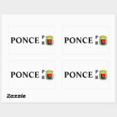 Sticker Rectangulaire Ponce, Porto Rico (Feuille)