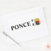 Sticker Rectangulaire Ponce, Porto Rico (Enveloppe)