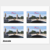 Sticker Rectangulaire Pont Alexandre III sur Seine - Paris, France (Feuille)