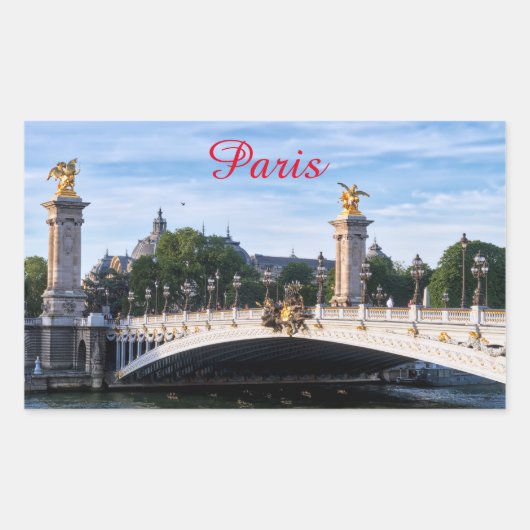 Sticker Rectangulaire Pont Alexandre III sur Seine - Paris, France (Devant)