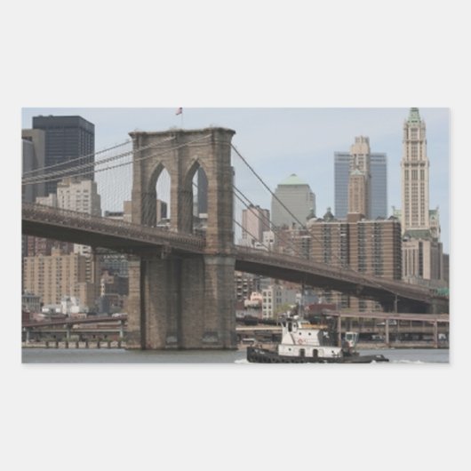 Sticker Rectangulaire Pont Brooklyn (Devant)