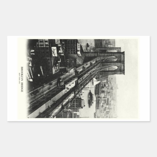 Sticker Rectangulaire Pont Brooklyn 1900 (Devant)
