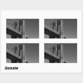 Sticker Rectangulaire Pont Brooklyn noir et blanc (Feuille)
