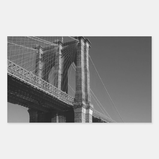 Sticker Rectangulaire Pont Brooklyn noir et blanc (Devant)