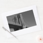 Sticker Rectangulaire Pont Brooklyn noir et blanc (Enveloppe)