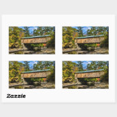Sticker Rectangulaire Pont couvert de Montgomery avec feuillage d'automn (Feuille)