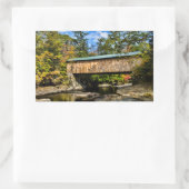 Sticker Rectangulaire Pont couvert Montgomery avec feuillage d'automne (Sac)