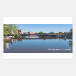 Sticker Rectangulaire pont de la rue state franchissant la rivière milwa