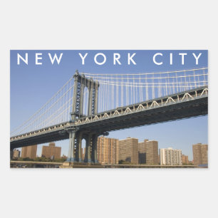 Sticker Rectangulaire Pont de Manhattan sur l'East River New York City