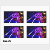 Sticker Rectangulaire pont de violoncelle et cordes avec spirale Fibonac (Feuille)