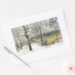 Sticker Rectangulaire pont d'hiver