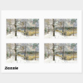 Sticker Rectangulaire pont d'hiver (Feuille)