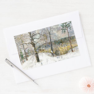 Sticker Rectangulaire pont d'hiver