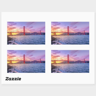 Sticker Rectangulaire Pont du Golden Gate, monument célèbre,