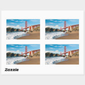 Sticker Rectangulaire Pont Golden Gate | San Francisco (Feuille)
