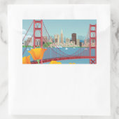 Sticker Rectangulaire Pont Golden Gate | San Francisco, CA (Sac)