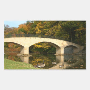 Sticker Rectangulaire Pont Rainbow à l'automne au Grove City College