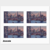Sticker Rectangulaire Pont vintage Brooklyn (Feuille)