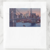 Sticker Rectangulaire Pont vintage Brooklyn (Sac)