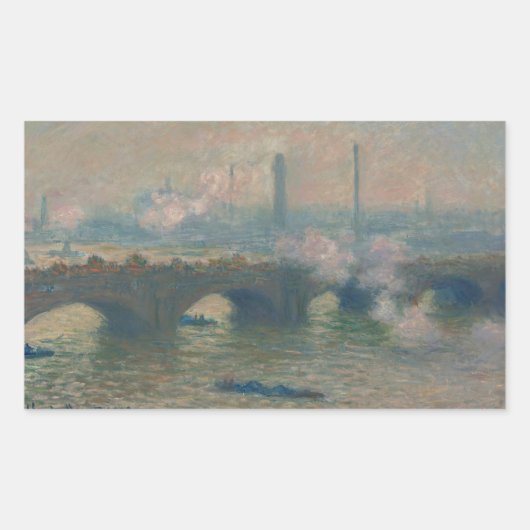 Sticker Rectangulaire pont Waterloo, Gray Day, 1903 (huile sur toile) (Devant)