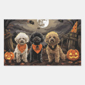 Sticker Rectangulaire Poodle Halloween Épouvantable (Devant)
