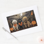 Sticker Rectangulaire Poodle Halloween Épouvantable (Enveloppe)